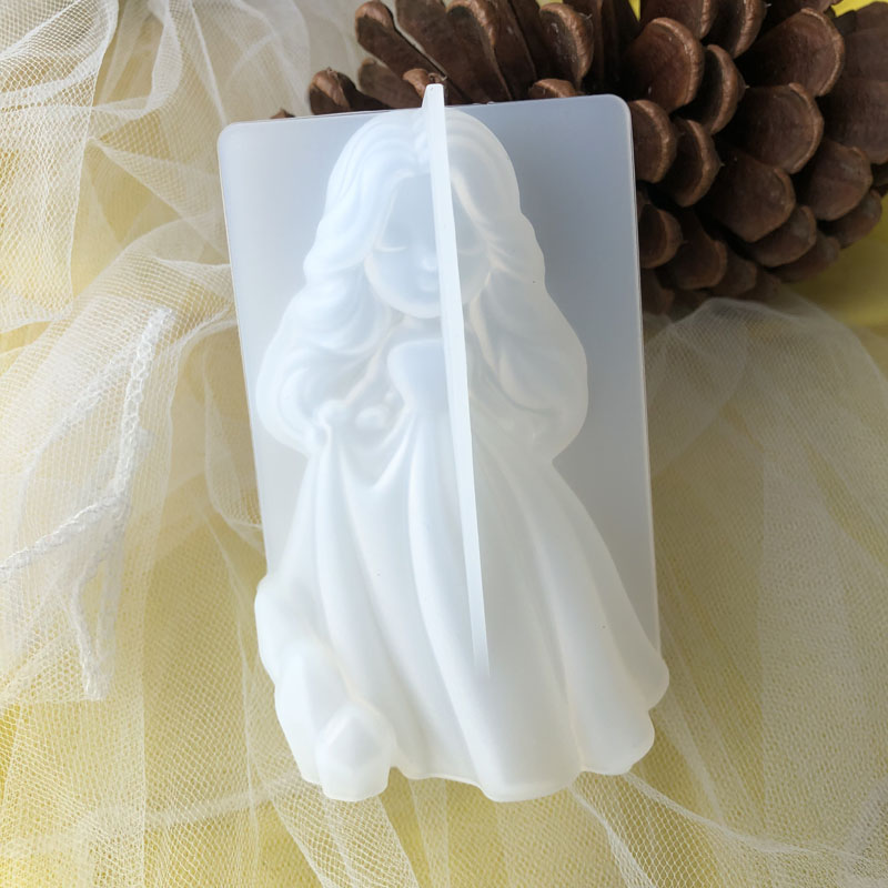 Candle Molds - 3D น่ารักเจ้าหญิงซิลิโคนเทียนแม่พิมพ์ Angel สาวสบู่เรซิ่นพลาสเตอร์ทําแม่พิมพ์ DIY มนุษย์ช็อกโกแลตเบเกอรี่เครื่องมือตกแต่งบ้านของขวัญ