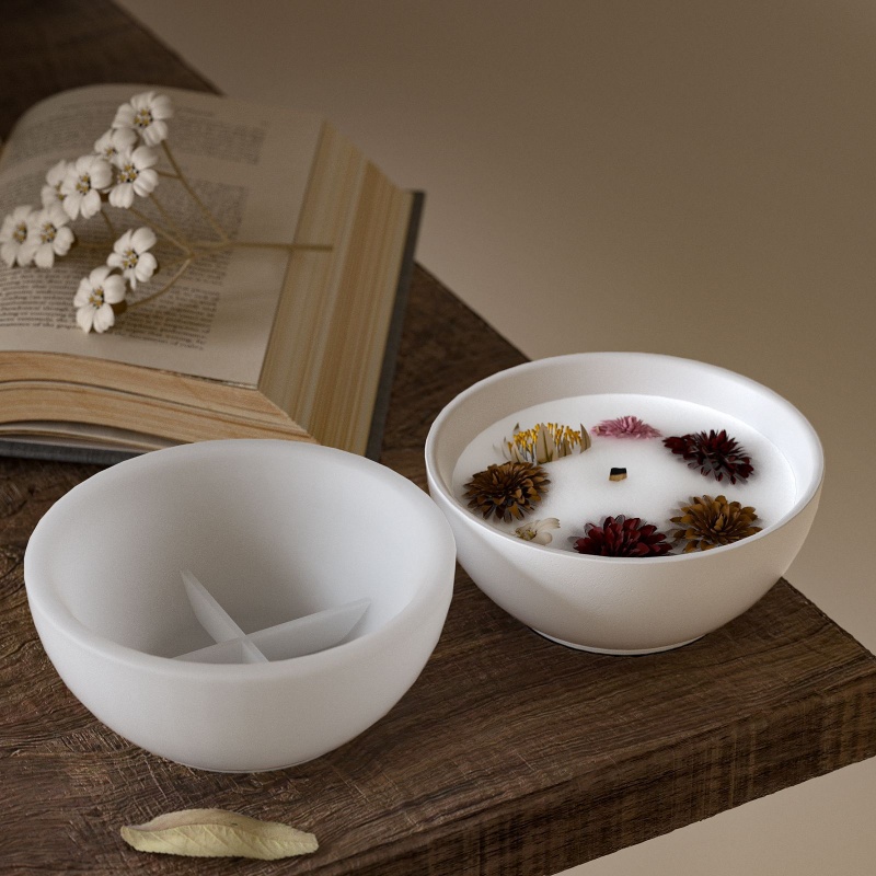 รอบเทียนชามคอนกรีตแม่พิมพ์ซิลิ - Candle Containers บทวิจารณ์และราคา